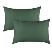 Stof Textile sierkussen Hawaii - 4x - donkergroen - 40 x 60 cm - bank kussens - polyester