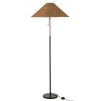 J-Line staande lamp - metaal|rotan - zwart|naturel