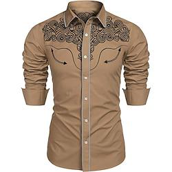 Klassiek Retro vintage 18de eeuw staat Texas Blouse / overhemd West Cowboy Voor heren Maskerade Dagelijks gebruik Hemd Lightinthebox
