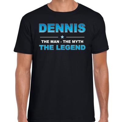 Dennis Voornaam cadeau - The man, The myth the legend - zwart - voor heren - verjaardag