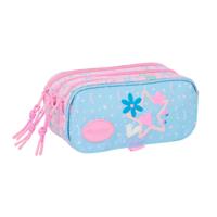 Pennenetui met 3 vakken BlackFit8 Smile Roze Licht Blauw 21,5 x 10 x 8 cm