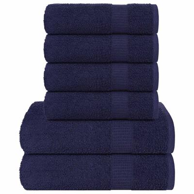 6-delige Handdoekenset 360 g/m 100% katoen marineblauw