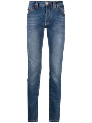 Philipp Plein jean à croupe droite - Bleu