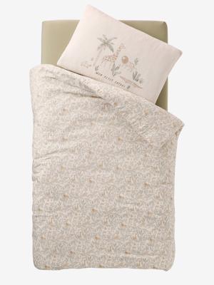Set dekbedovertrek + kussensloop voor baby's BABYLON beige, bedrukt