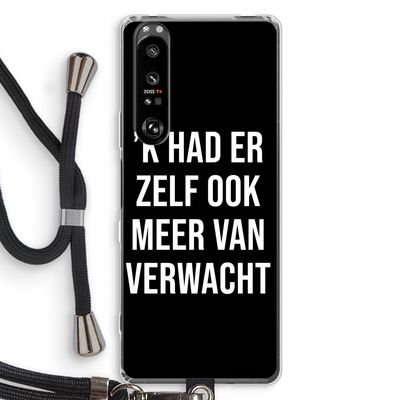 Meer verwacht - Zwart: Sony Xperia 1 III Transparant Hoesje met koord