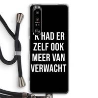 Meer verwacht - Zwart: Sony Xperia 1 III Transparant Hoesje met koord