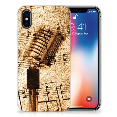 Apple iPhone X | Xs | Siliconen hoesje | met foto Bladmuziek