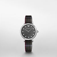 Horlogeband Armani AR11343 Nylon/perlon Grijs 12mm