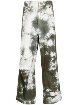 DARKPARK pantalon cargo à effet tie dye - Vert