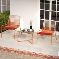 3-delig Tuinmeubelset Rattan Balkonmeubels met 2 Stoelen en Tafel tuin Zitgroep Tuingarnituur