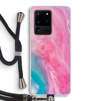 Roze explosie: Samsung Galaxy S20 Ultra Transparant Hoesje met koord