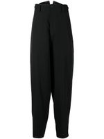 Yohji Yamamoto pantalon en laine à taille haute - Noir