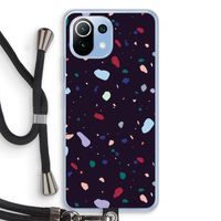 Dark Rounded Terrazzo: Xiaomi Mi 11 Lite Transparant Hoesje met koord