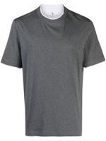 Brunello Cucinelli t-shirt en coton à effet superposé - Gris