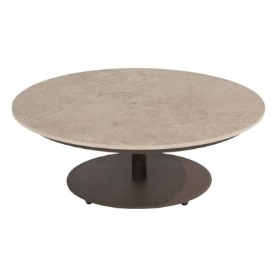 4SO Boaz koffietafel met ceramisch blad 80 cm rond centrale poot Terre