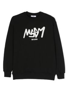 MSGM Kids sweat en coton à logo imprimé - Noir