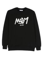 MSGM Kids sweat en coton à logo imprimé - Noir - thumbnail