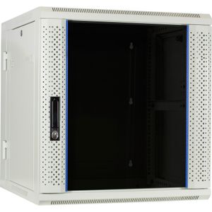 DSI 12U witte wandkast (kantelbaar) met glazen deur - DS6612W-DOUBLE server rack 600 x 600 x 635mm