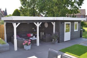 Lugarde Tuinhuis PR35 840x360 cm - 44 mm- Plat dak- Hout- Lugarde