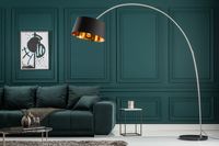 Design booglamp FORMA 215cm zwart goud vloerlamp met marmeren voet - 13069 - thumbnail