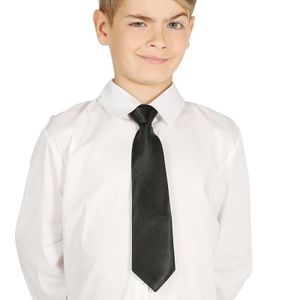 Carnaval verkleed stropdas voor kinderen - zwart - polyester - jongens en meisjes   -