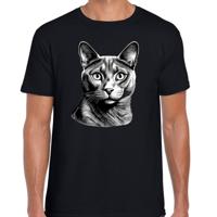Cadeau/verkleed T-shirt heren - zwart - Blauwe Rus kat/poes - kattenliefhebber Cadeau/verkleed T-shirt heren - zwart - Blauwe Rus kat/poes - kattenliefhebber