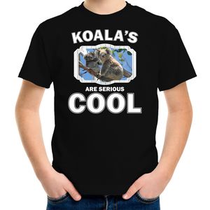 Dieren koala beer t-shirt zwart kinderen - koalas are cool shirt jongens en meisjes