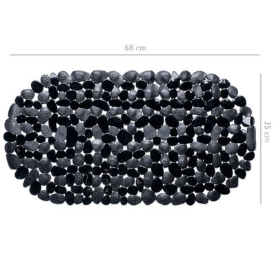 Wicotex Badmat antislip- zwart 68x35cm