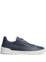 Zegna baskets SECONDSKIN Triple Stitch en cuir - Bleu - thumbnail