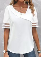Cotton Asymmetrical Plain Casual Shirt