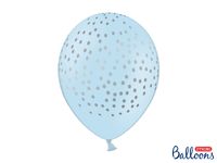 Ballonnen Pastel Baby Blauw Stippen - 6 Stuks