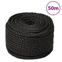 VidaXL Werktouw 16 mm 50 m polypropeen zwart