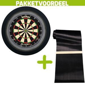 Winmau Blade 6 +  Dartmat 120*300 incl oche + Dartbordverlichting Deluxe Zwart