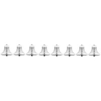 8x Kerst decoratie kerstklok wit 50 cm