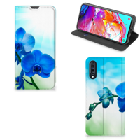 Samsung Galaxy A70 Smart Cover Orchidee Blauw - Cadeau voor je Moeder Samsung Galaxy A70 Smart Cover Orchidee Blauw - Cadeau voor je Moeder