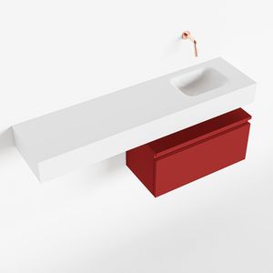Toiletmeubel Mondiaz Andor | 120 cm | Meubelkleur Fire | Lex vrijhangend wastafel Talc Rechts | Zonder kraangat