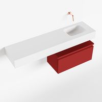Toiletmeubel Mondiaz Andor | 120 cm | Meubelkleur Fire | Lex vrijhangend wastafel Talc Rechts | Zonder kraangat
