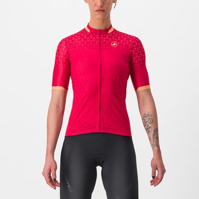 Castelli Pezzi fietsshirt korte mouw rood dames L Castelli Pezzi fietsshirt korte mouw rood dames L