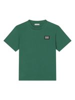 Dolce & Gabbana Kids t-shirt à plaque logo - Vert