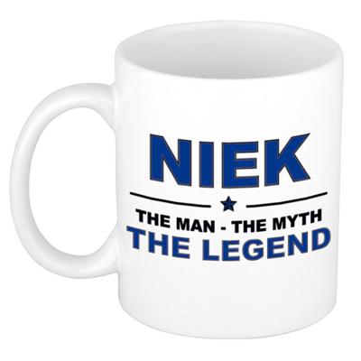 Niek cadeau mok - man myth legend - naam koffiemok - 300 ml - collega - vaderdag