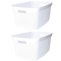 2x Witte wasmanden 35 liter 34 x 54 x 23 cm huishouden