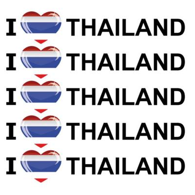 Sticker - 10x - I love Thailand - 19 x 4 cm - Thailand - landenthema