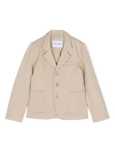 TRUSSARDI JUNIOR blazer boutonné à logo brodé - Marron