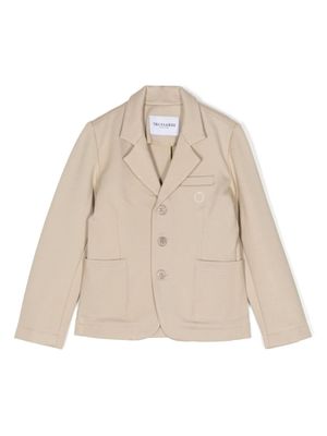TRUSSARDI JUNIOR blazer boutonné à logo brodé - Marron