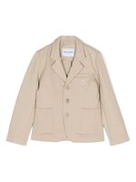 TRUSSARDI JUNIOR blazer boutonné à logo brodé - Marron