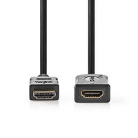 Nedis High Speed HDMI-Kabel met Ethernet | HDMI Connector | HDMI Female | 4K@30Hz | 10.2 Gbps | 5.00 m | Rond | PVC | Zwart | Label - CVGL34090BK50 - thumbnail