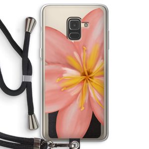 Pink Ellila Flower: Samsung Galaxy A8 (2018) Transparant Hoesje met koord