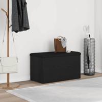 Opslagbank met kussen Zwart Eiken 82 x 42 x 45 cm Bewerkt hout