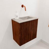 Toiletmeubel Mondiaz Joya Dlux | 40 cm | Meubelkleur Ruby | Faye wastafel Glace Wasbak Rechts | Zonder kraangat(en)