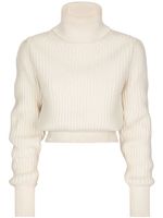 Dolce & Gabbana ribbed-knit roll-neck jumper - Blanc - thumbnail